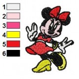 Minnie Mouse Dance Embroidery Design